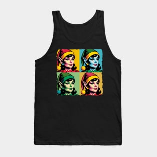 Elf Woman In Pop Art Style - Christmas Elf Tank Top